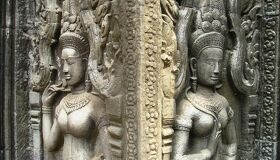 Apsara Statues at Angkor Wat Temples, Cambodia